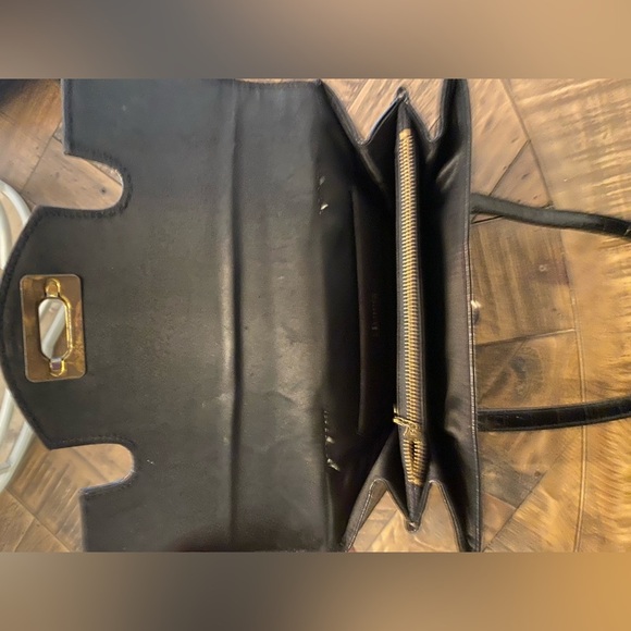 Vintage 1950s Lennox “Croc” Black Leather Handbag - Picture 10 of 11